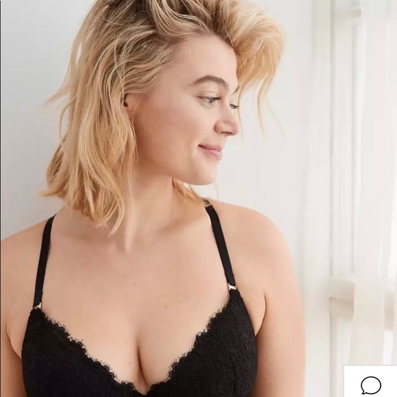 Aerie Real Power Plunge Eyelash Lace Push Up Bra - Picture 6 of 8